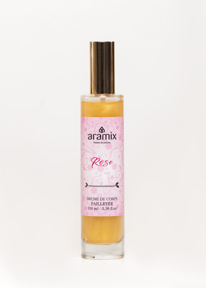 Brume de corps pailletée Rose – Parfum délicat et éclat scintillant – Image 1